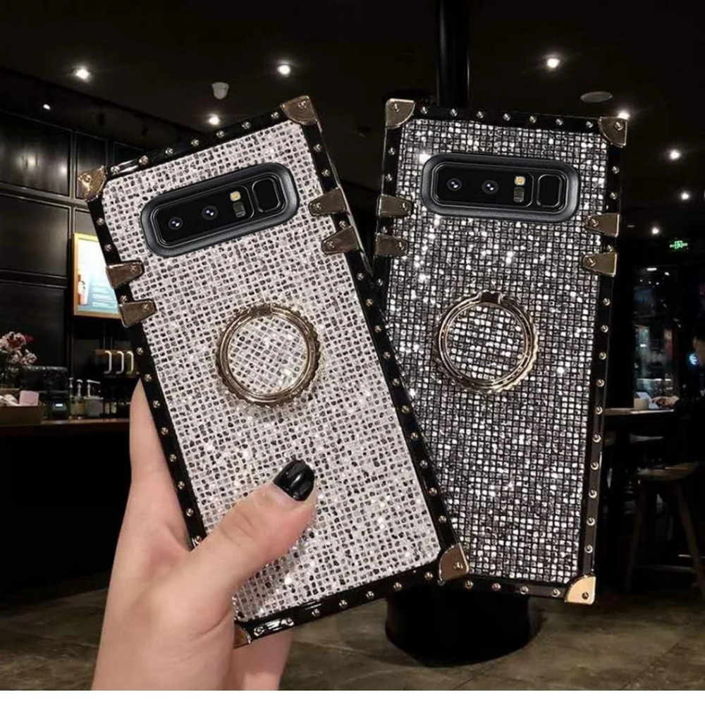 KAPADSON Samsung Galaxy Note 9 Luxury Bling Glitter Black Sparkle with Black Str